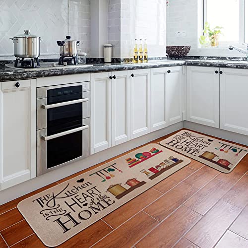 Kitchen Mats Set of 2 Non-Slip Washable
