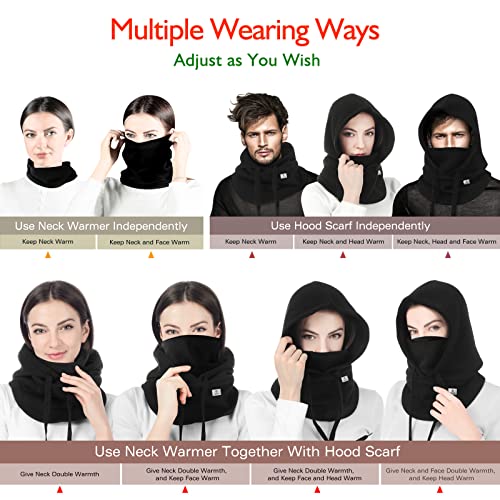 Balaclava Hood Scarf+Neck Warmer Suit for Men &  Women