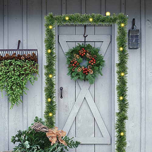 15 FT Pre-lit Christmas Green Garland Decoration