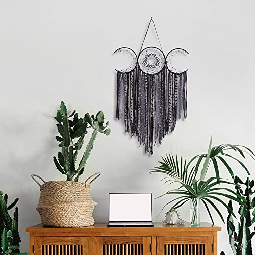 Triple Moon Goddess Dream Catcher, Handmade Unique Home Decoration