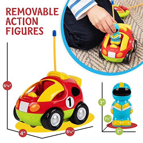 2 Pack Cartoon Remote Control Cars - Police & Race Cars