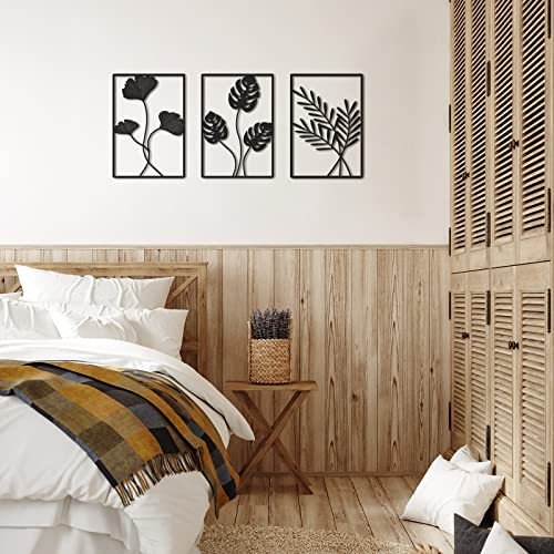 3 Pcs Metal Leaf Wall Decoration