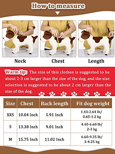 6 Pieces Dog Hoodie s Sweaters w/ Hat, Pet Winter Clothes for Small Dogs Chihuahua