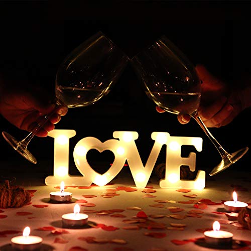 Decoration for Valentines Day – Marquee Light Up Signs – (White)