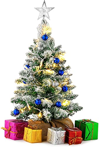 23” Mini Christmas Tree w/ Lights Ornaments & Presents