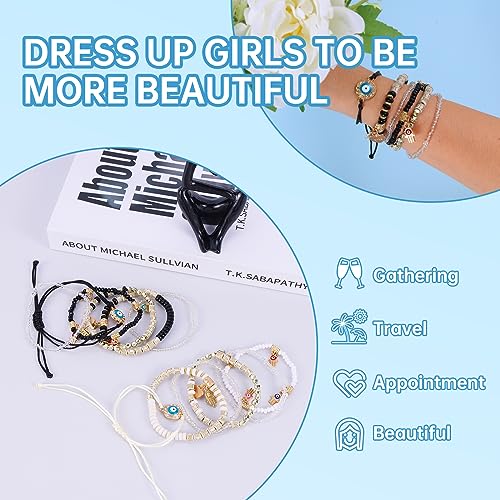 12Pcs Women's Preppy Bracelet Protection Bracelet Friendship Bracelet Devil Eye Beaded Fashion Bracelet