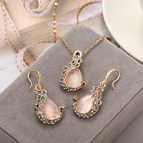 6 Pieces Elegant Necklace Peacock Set Jewelry