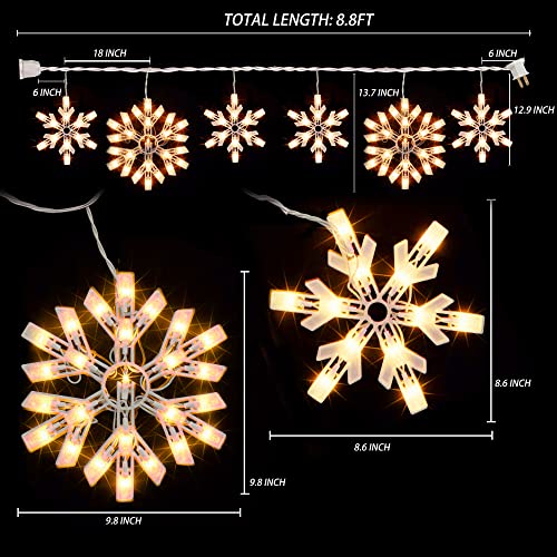 100 Count 8.5FT Connectable Christmas Snowflake Lights