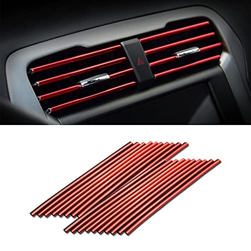 20 Pcs Car Air Conditioner Decoration Strip for Vent Outlet, Universal Waterproof Bendable