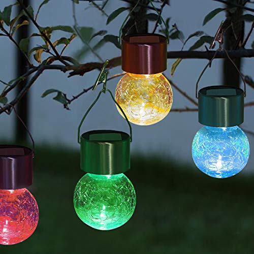 8 Pack Christmas Solar Hanging Ball Lights with Umbrella Clips