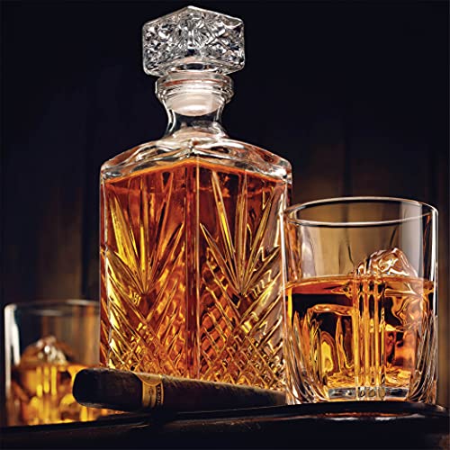 7-Piece Italian Crafted Glass Decanter & Whisky Glasses Set