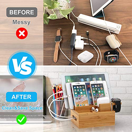 Bamboo Charging Station for Multiple Devices