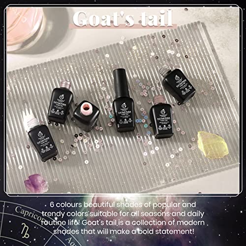 Gel Nail Polish Kit- 6 Colors 7.3ml Each Bottle, Nail Art Box