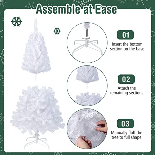 5Ft-Artificial-PVC-Christmas-Tree-W-Stand-Holiday-Season-Indoor-Outdoor-White