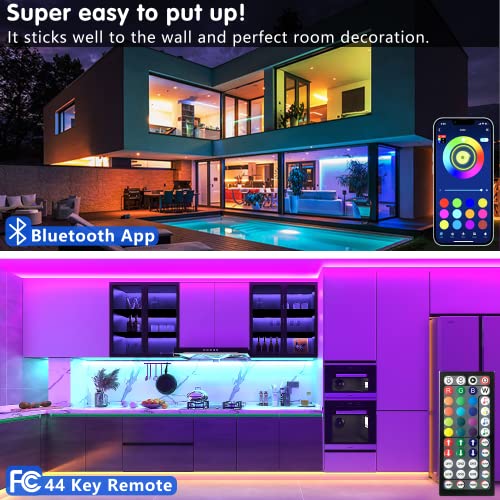 Led Strip Lights  Bluetooth Smart App Control Music Sync Color Changing RGB Led Light Strip with Remote