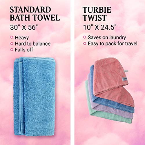 4 Pack Twist Microfiber Hair Towel Wrap for Women & Men