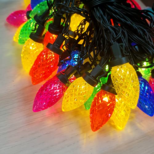 2PK Each 50 LED 49ft Extendable C9 Christmas Lights Decoration