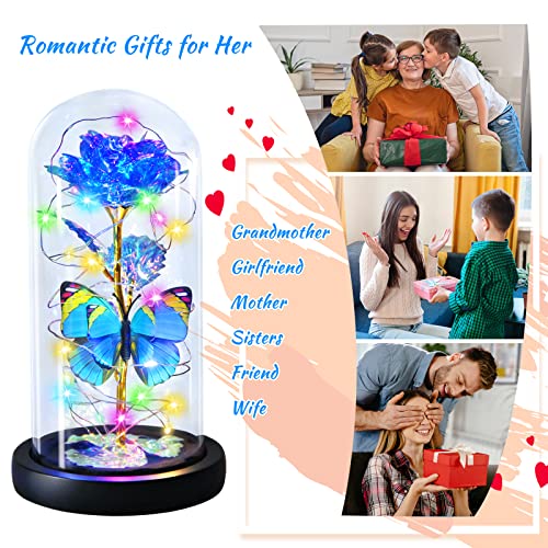 I Love You Mom Galaxy Roses Gifts in Glass Dome for Mothers Day/Birthday