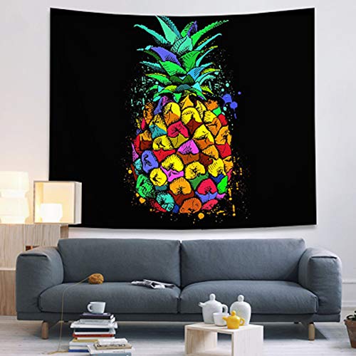 Colorful Pineapple Psychedelic Hippie Trippy Tapestry 60 X 60