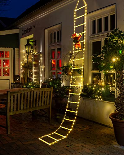 10ft Christmas Decorative Ladder Lights w/ Santa Claus