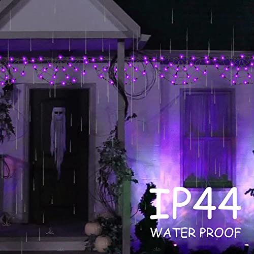 4.2FT Connectable  60 LED Halloween Spider Web String Lights Decoration