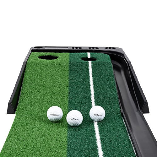 Indoor Golf Putting Green – Portable Mat w/ Auto Ball Return Function- 3 Bonus Balls