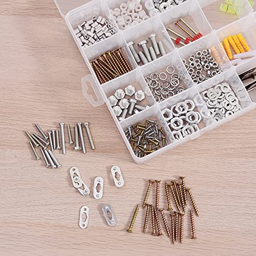 24 Grids Clear Plastic Organizer Box w/  Adjustable Dividers for Beads