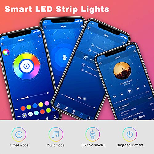 Smart Led Strip Lights Sync to Music Color Changing w/ App Control