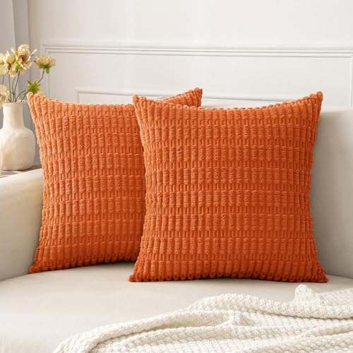 Pack of 2 Decorative Fall Throw Pillow Covers 18x18 Inch Pillow for Sofa Living Room Couch Bed