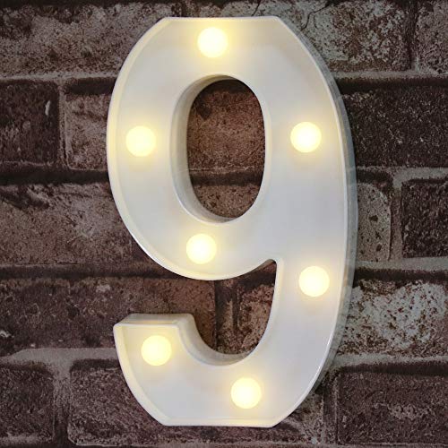 Decorative Led Light Up Numbers -White Plastic Marquee Numbers Battery Operated