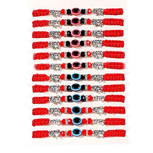 Colorful Evil Eye Bracelets Adjustable String knot Buckle Cross