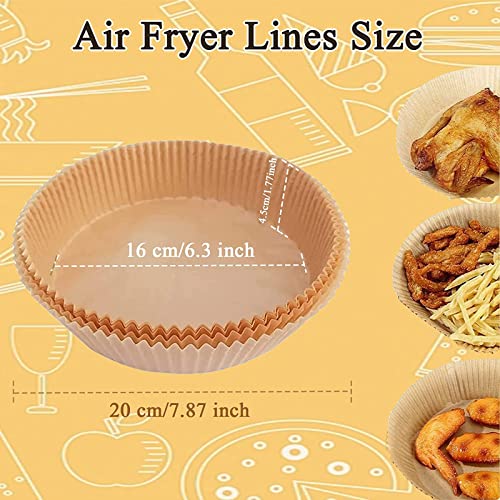 6.3" -100pc Air Fryer Disposable Paper Liner, Non-stick w/ 100pc Disposable Gloves