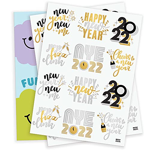 New Years Eve Party Supplies Tattoos - 24 Glitter Styles