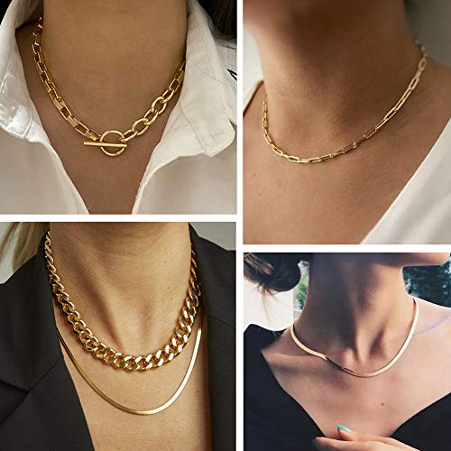 Gold Chain Necklace & Bracelet Sets for Women