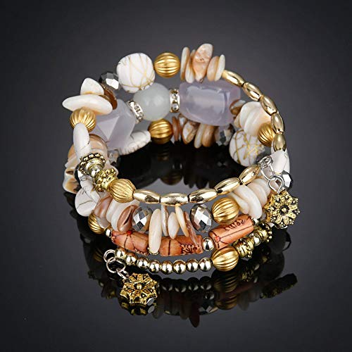 Boho Multilayer Irregular Agate Beads Charm Bracelets for Women