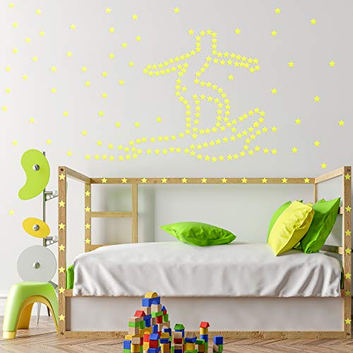 100 Pcs Glow in The Dark Luminous Stars Fluorescent Noctilucent Plastic Wall Stickers