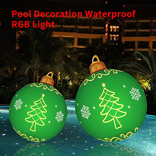 Inflatable Christmas Ball 24 Inch w/ Rechargeable LED Light & Remote