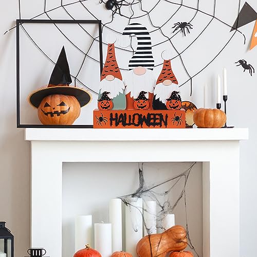 Halloween Decorations Indoor, Large Decorative HALLOWEEN Wood Sign with Ghosts and Spooky Cat