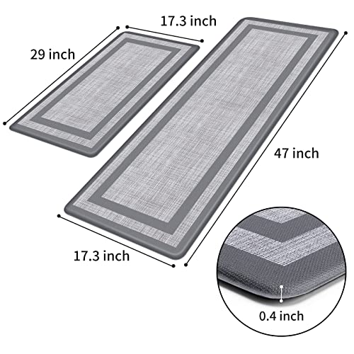 Kitchen Mat [2 PCS] Cushioned Anti-Fatigue Kitchen Rugs Non-Skid Waterproof