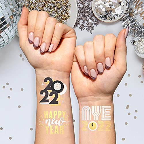 New Years Eve Party Supplies Tattoos - 24 Glitter Styles