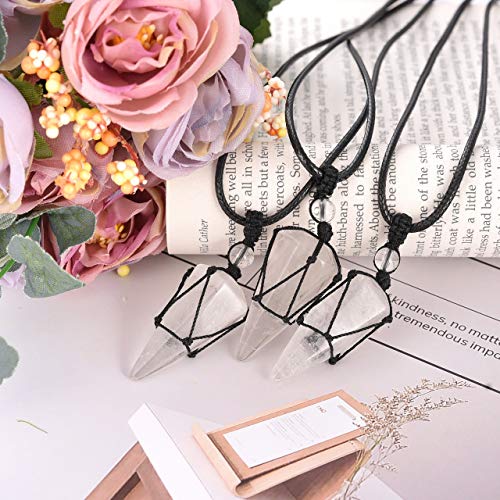 Healing Crystal GemStone Pointed Pendant Necklaces for Men/Women