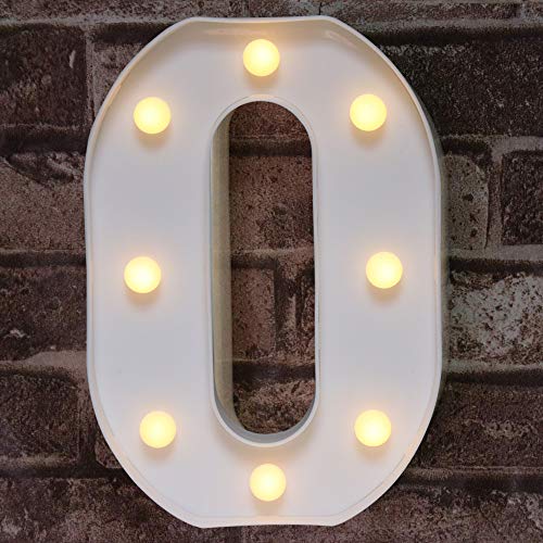 Decorative Led Light Up Numbers -White Plastic Marquee Numbers Battery Operated