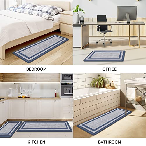 Kitchen Mat [2 PCS] Cushioned Anti-Fatigue Kitchen Rugs Non-Skid Waterproof