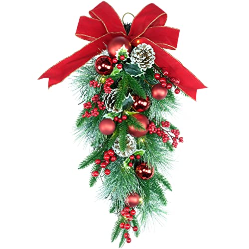 24" Pre-Lit Christmas Teardrop Battery Operated w/ 10 Fairy Lights