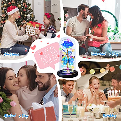 I Love You Mom Galaxy Roses Gifts in Glass Dome for Mothers Day/Birthday