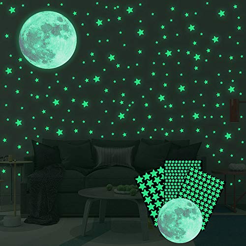 334pcs Glow in The Dark Stars & Moon Stickers