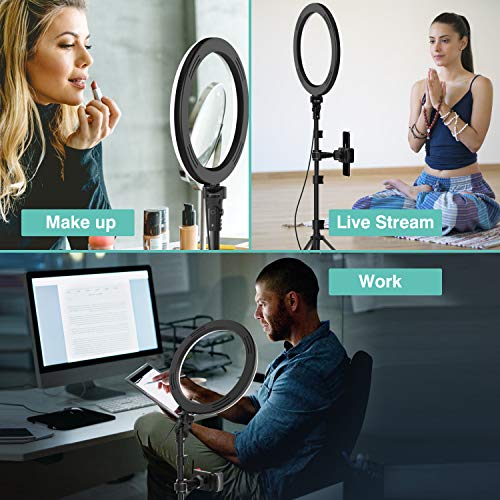 10" Selfie Ring Light w/ Tripod Stand & Cell Phone Holder