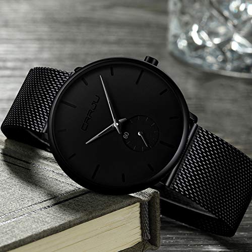 Ultra Thin Wrist Watches for Men Fashion Classic Waterproof Stainless Steel Band