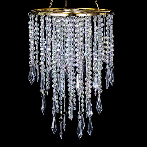 Modern Mini Chandelier Shade,H12.9" X W8.66" w/ Acrylic Jewel Droplets