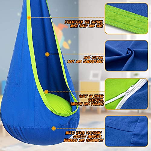 Hanging Hammock Chair with Inflatable Pillow- Max 176 LBs